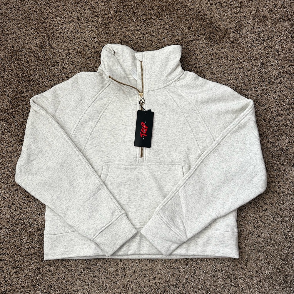 Womens Cropped Half-Zip Pullover